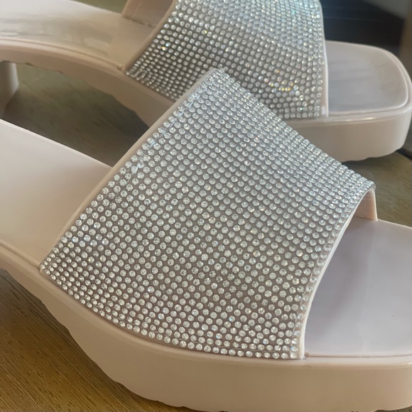 Rhinestone band jelly block heel holiday shoes - Picture 11 of 11